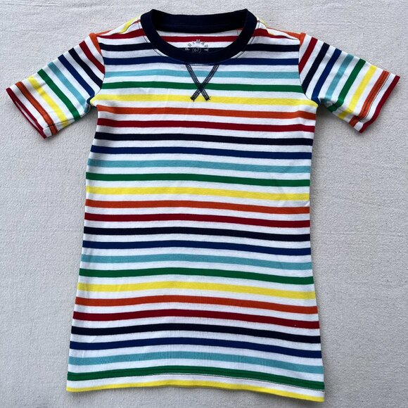 Primary Organic Short-Sleeve PJ Top & Shorts, Rainbow & Ivory, Size 6-7, VGUC - Picture 2 of 8
